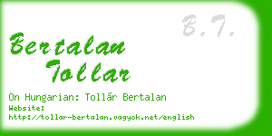 bertalan tollar business card
